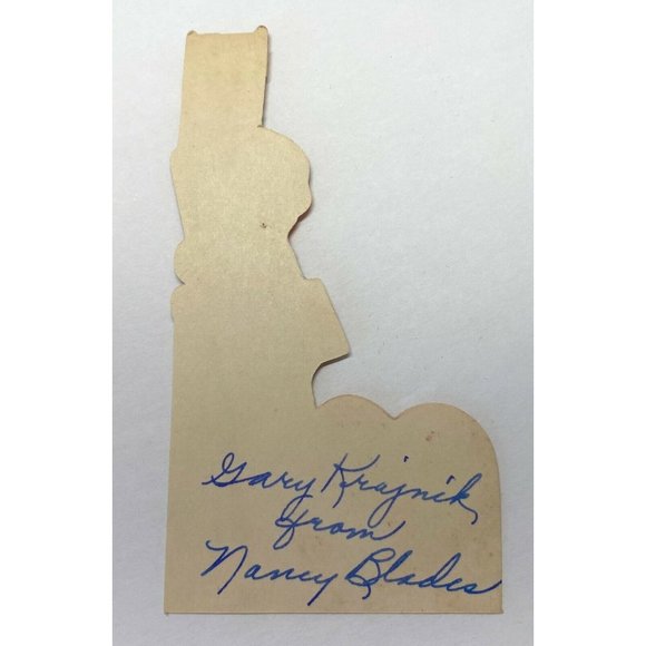 Vintage 1950s Valentine Greeting Card Sports Pole Vaulting Boy 4 Inch Diecut - Picture 2 of 4